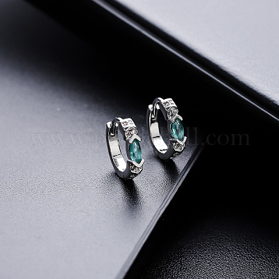 Серьги-кольца в форме конского глаза с кубическим цирконием из латуни FS-WG2ADB1-02-1