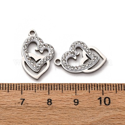 Подвески из нержавеющей стали 304 со стразами из глины STAS-P406-17J-P-1