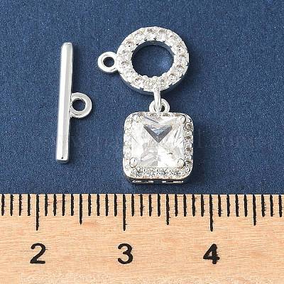 Латунные застежки-тоггл из прозрачного кубического циркония KK-A253-08S-1