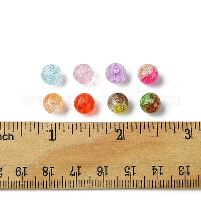 200 шт. 8 цвета прозрачные хрустящие акриловые бусины CACR-FS0001-03-1