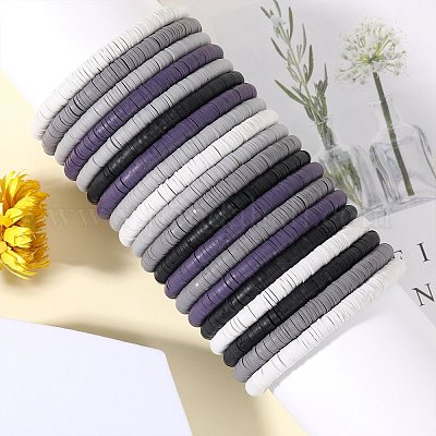 Набор растягивающихся браслетов Heishi Surfer из полимерной глины BJEW-SW00124-1