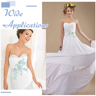 2 шт кружевная вышивка швейное волокно DIY-ME0001-42B-1