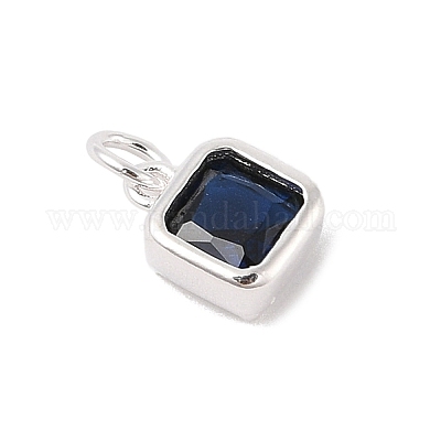 925 квадратная подвеска из стерлингового серебра с кубическими цирконами и соединительными кольцами STER-D288-05S-03-1