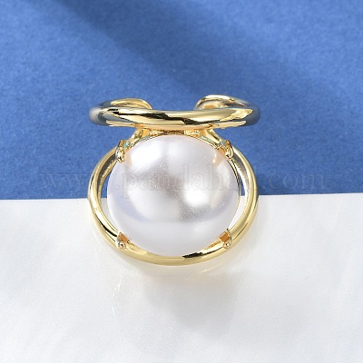 Стойка покрытие латунь открытые манжеты кольца RJEW-M172-05G-1