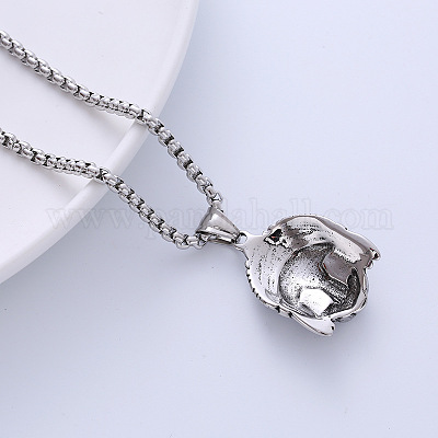 Винтажные мужские панк-ожерелья с подвеской в виде индейского орла из нержавеющей стали 304 BQ9040-1