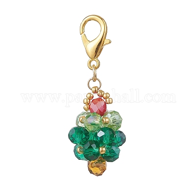 Подвесные украшения из стеклянных бусин ручной работы HJEW-MZ00383-01-1