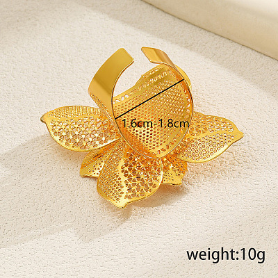 Элегантное полое железное свадебное кольцо-манжета с цветком для невесты на Ближнем Востоке в Рамадан OL9415-1