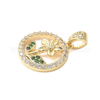 Латунные микро проложить кубического циркония подвески KK-D357-04B-G-1