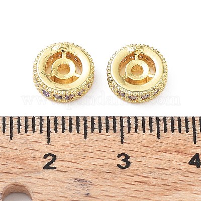 Латунные микро проложить кубического циркония бусы KK-A189-17G-1