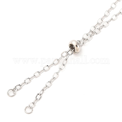 Изготовление регулируемых ожерелий с текстурированными цепочками из нержавеющей стали 304 AJEW-JB01398-1