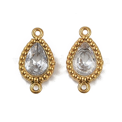 Ионное покрытие (ip) 304 нержавеющая сталь кубический цирконий каплевидные звенья соединительные подвески STAS-K256-23G-07-1