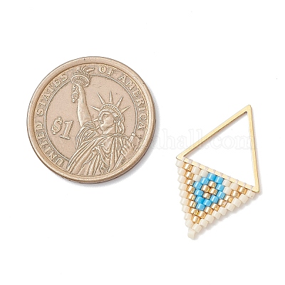 Подвески-ромбы из стеклянного бисера Миюки PALLOY-MZ01127-1