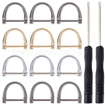 20 шт. 4-цветная регулируемая пряжка из цинкового сплава с D-образным кольцом для ремня-цепочки сумки с 2 шт. железной отверткой FIND-GF0006-92-1