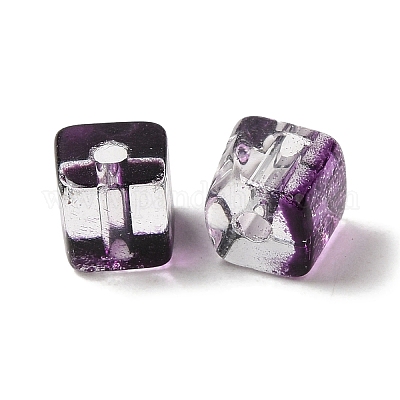 Двухцветные прозрачные стеклянные бусины X1-GLAA-NH0001-03E-1