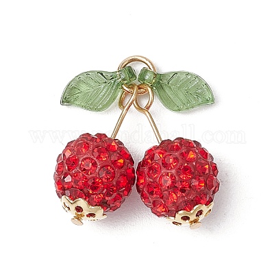 Подвески из полимерной глины ручной работы со стразами PALLOY-TA00237-1