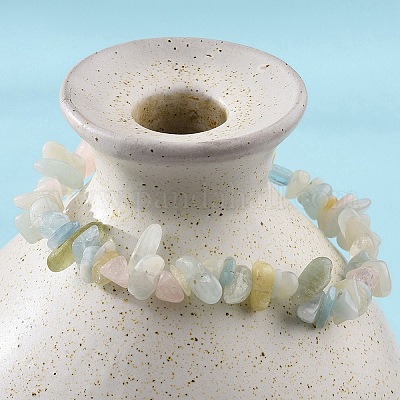 Натуральный морганит из бисера X-BJEW-JB02683-02-1