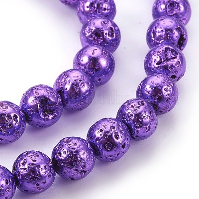 Гальванические бусины из натуральной лавы&nbsp;G-E511-01C-8mm-1