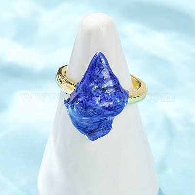 Латунные эмалевые регулируемые манжеты для женщин RJEW-G357-01C-1