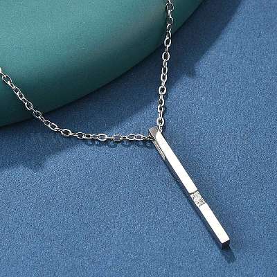 Ожерелья с подвесками из нержавеющей стали 304 с кубическим цирконием NJEW-P167-24P-1