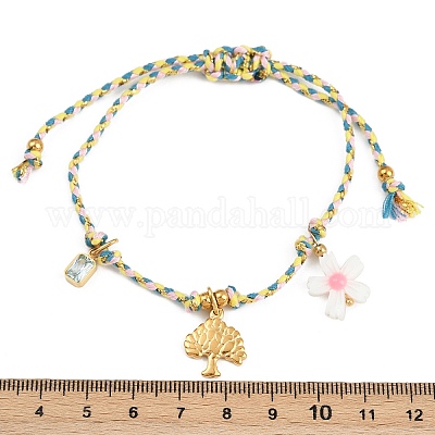 Браслеты с подвесками из нержавеющей стали 304 BJEW-C114-11G-1