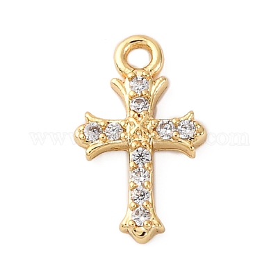 Латунные микропаве прозрачные кубические циркониевые подвески KK-V016-22B-G-1