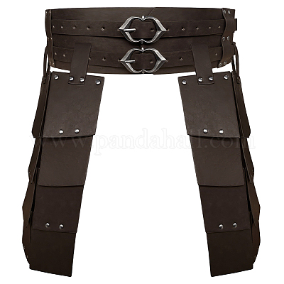 Средневековый латный доспех из искусственной кожи на бедра и талию AJEW-WH20054-091B-1