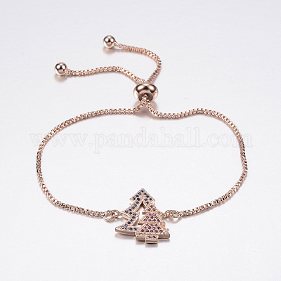 Регулируемые латунные браслеты из микропаве из циркония и боло BJEW-F302-26-1