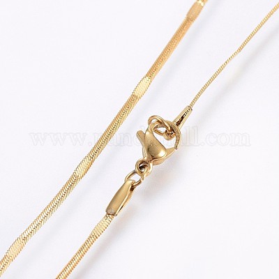 Ожерелья из плоской цепи-змейки из нержавеющей стали 304 NJEW-O102-27G-1