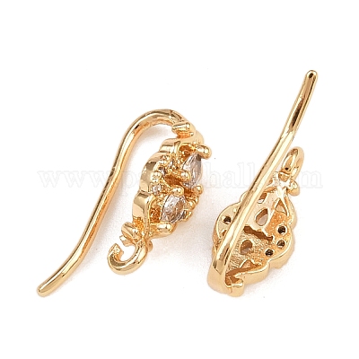 Серьги-капельки с микропаве из прозрачных кубических цирконий из латуни KK-A274-11G-1