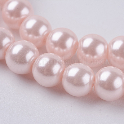 Круглые бусины из экологически чистого окрашенного стекла с жемчугом HY-A002-6mm-RB033-1