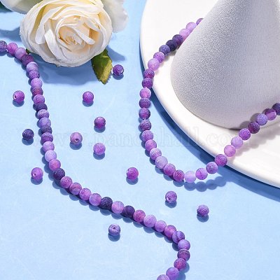 Природные треск агат бисер нитей G-G055-6mm-8-1