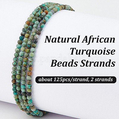 2 нити бусин из натуральной африканской бирюзы (яшмы) G-OC0005-62-1