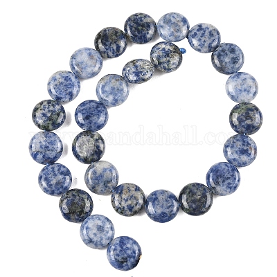 Натуральное синее пятно нитки из бисера яшмы&nbsp;G-L648-B08-15mm-1