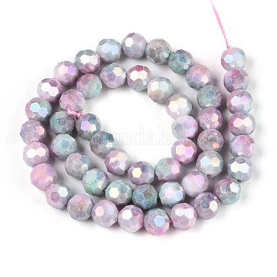 Антикоррозийные гальванические стеклянные бусины EGLA-T021-8mm-15-06-1