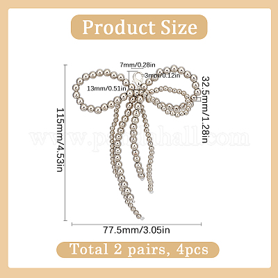 2 пирс бант пластиковый искусственный жемчуг подвески для обуви DIY-SP0002-84A-1