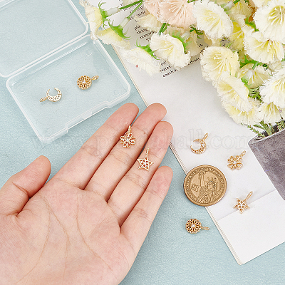 8шт 4 стиля латунные микро проложить прозрачные кубические циркониевые подвески ZIRC-AR0001-16-1