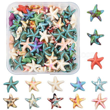 100 шт. 13 вида синтетических бирюзовых бусин G-FS0005-86-1