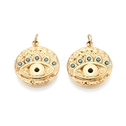 Подвески из нержавеющей стали 304 с паве из стразов STAS-T069-72-1