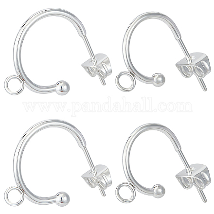 20 шт. 2 размера серьги-гвоздики из нержавеющей стали 304 с фурнитурой STAS-BBC0004-71-1