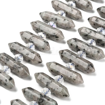 Нити бусин из натуральной кунжутной яшмы с двойным концом G-H069-B05-01-1