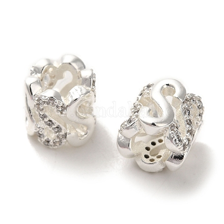 Покрытие стойки латунь паве прозрачный кубический цирконий европейские бусины KK-M285-23S-1