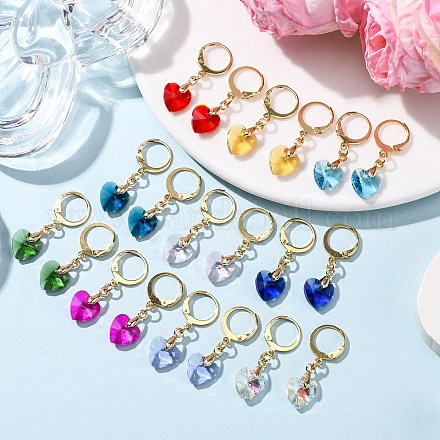 10 пара серег со стеклянной застежкой-рычагом из нержавеющей стали 304 EJEW-JE06613-1