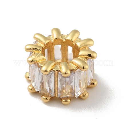 Латунь микропаве прозрачный кубический цирконий европейский бисер KK-B059-17G-1