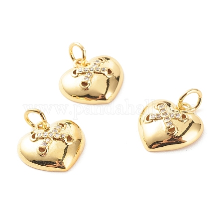 Латунные микропаве прозрачные подвески с фианитом ZIRC-P094-08G-RS-1