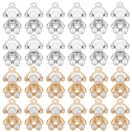 32 шт. 2-х цветные подвески из АБС-пластика с имитацией жемчуга ALRI-SC0001-27-1