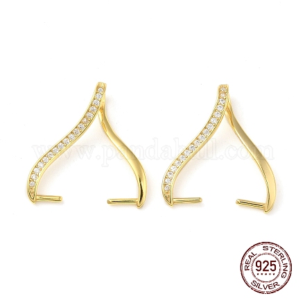 Покрытие стойки 925 стерлинговое серебро микропаве прозрачный кубический цирконий ручки для колки льда STER-NH0001-52G-1