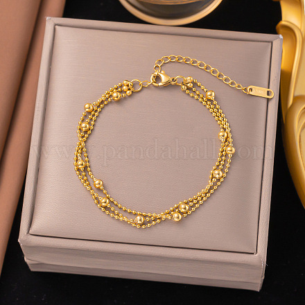 Многорядные браслеты из нержавеющей стали 304 BJEW-C110-03G-1