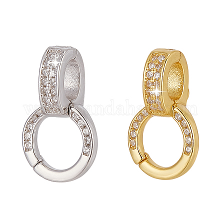 2 шт. 2 цвета 925 подвески из стерлингового серебра с кубическим цирконием STER-AR0001-23-1