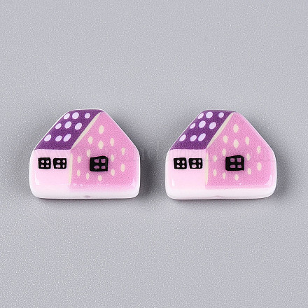 Печатные непрозрачные бусины из смолы RESI-N043-09B-01-1