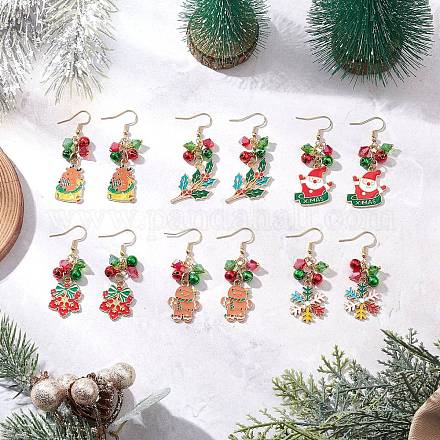 Серьги-подвески из нержавеющей стали 304 со стеклянными подвесками EJEW-JE06526-1